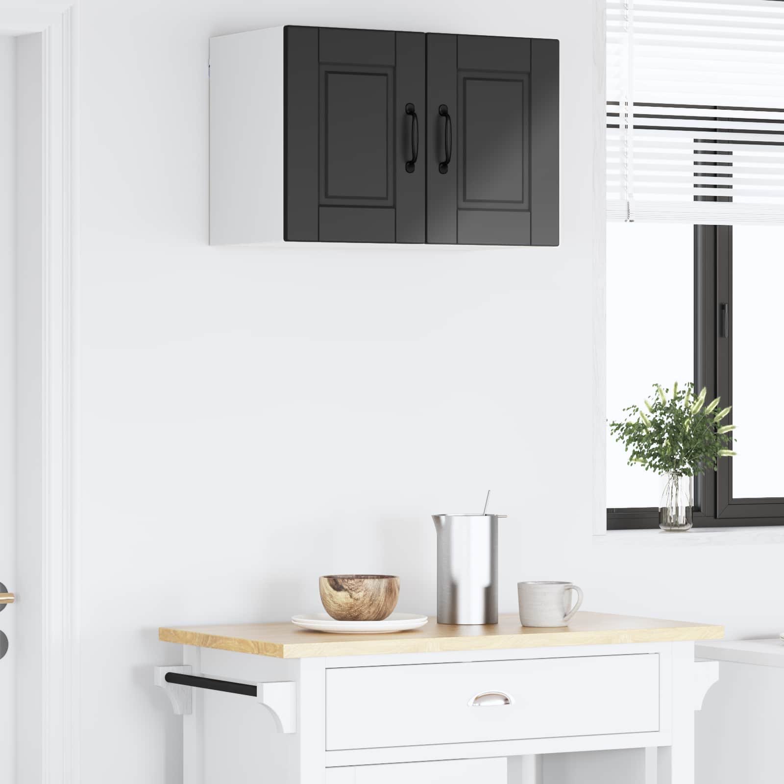 vidaXL Szafka ścienna PORTO Czarny 60 x 31 x 40 cm