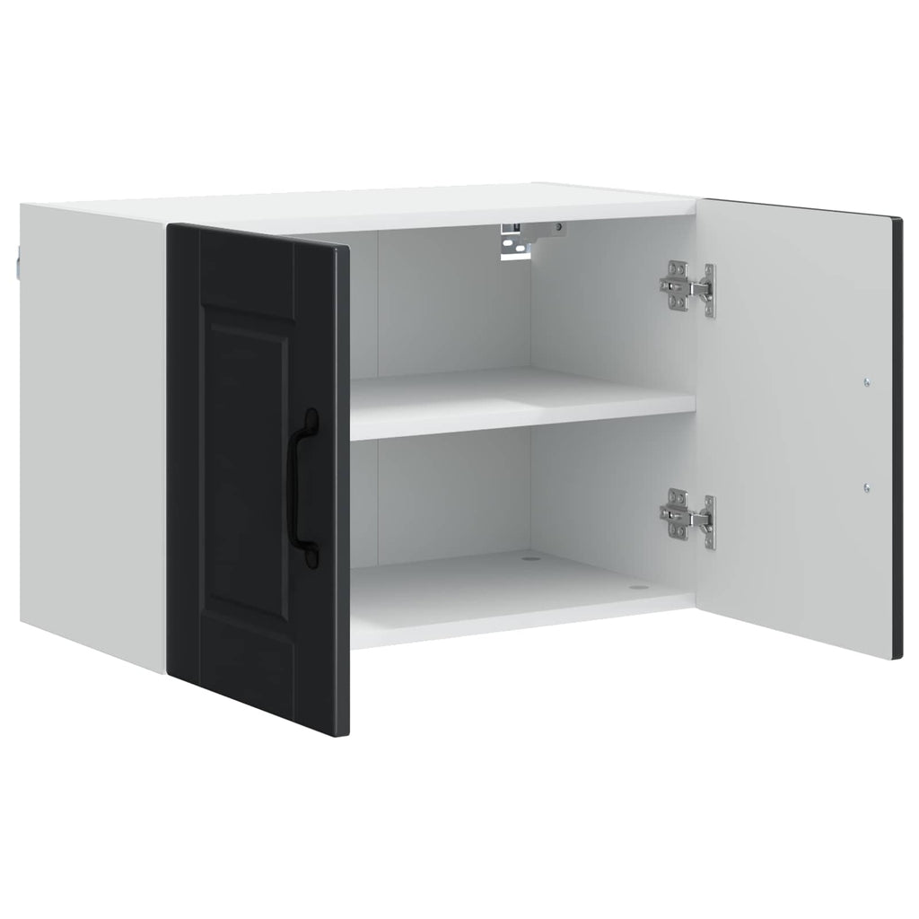 vidaXL Szafka ścienna PORTO 2 pcs Czarny 60 x 31 x 40 cm