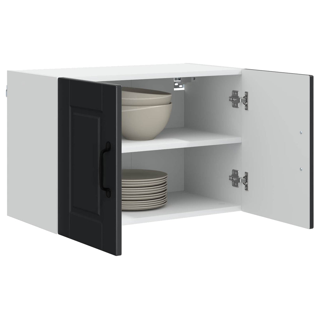 vidaXL Szafka ścienna PORTO 2 pcs Czarny 60 x 31 x 40 cm