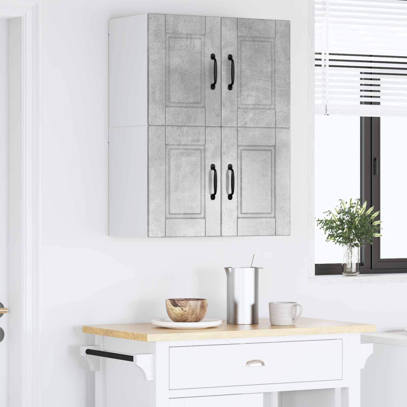 vidaXL Szafka ścienna PORTO 2 pcs Betonowy szary 60 x 31 x 40 cm