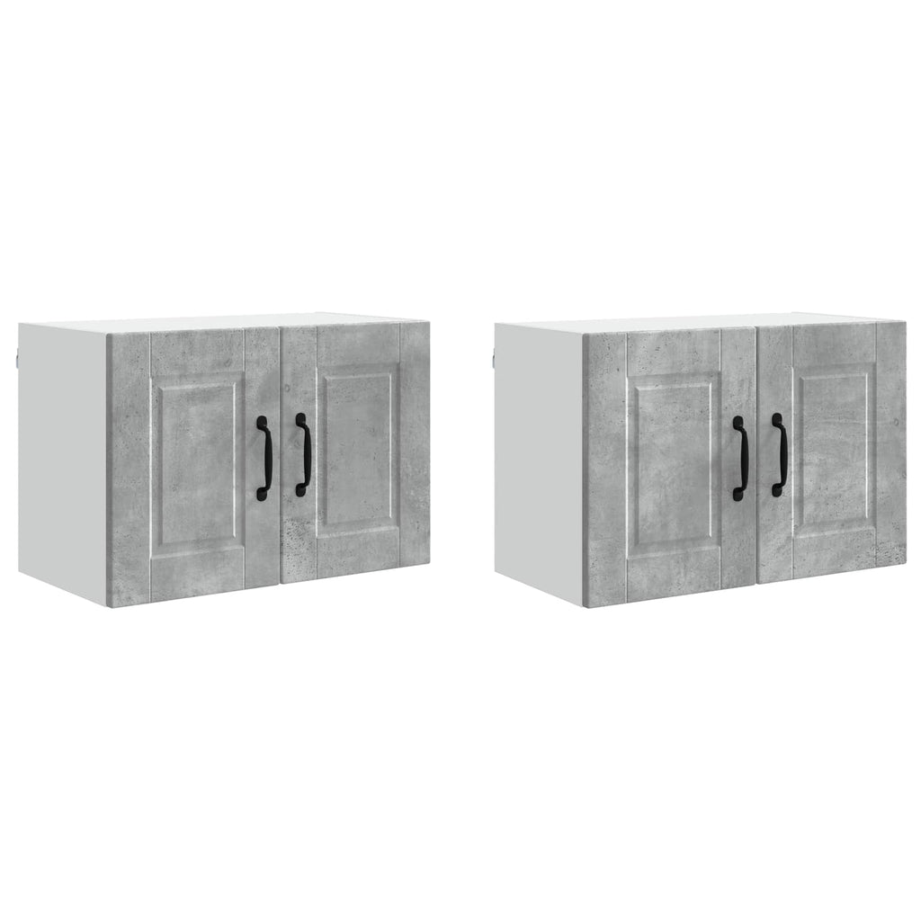 vidaXL Szafka ścienna PORTO 2 pcs Betonowy szary 60 x 31 x 40 cm