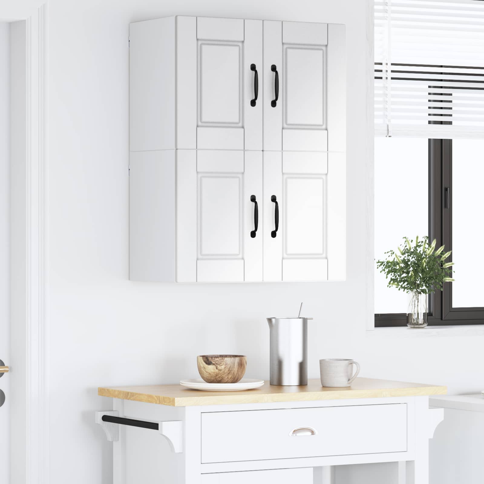 vidaXL Szafka ścienna PORTO 2 pcs Wysoki połysk biały 60 x 31 x 40 cm