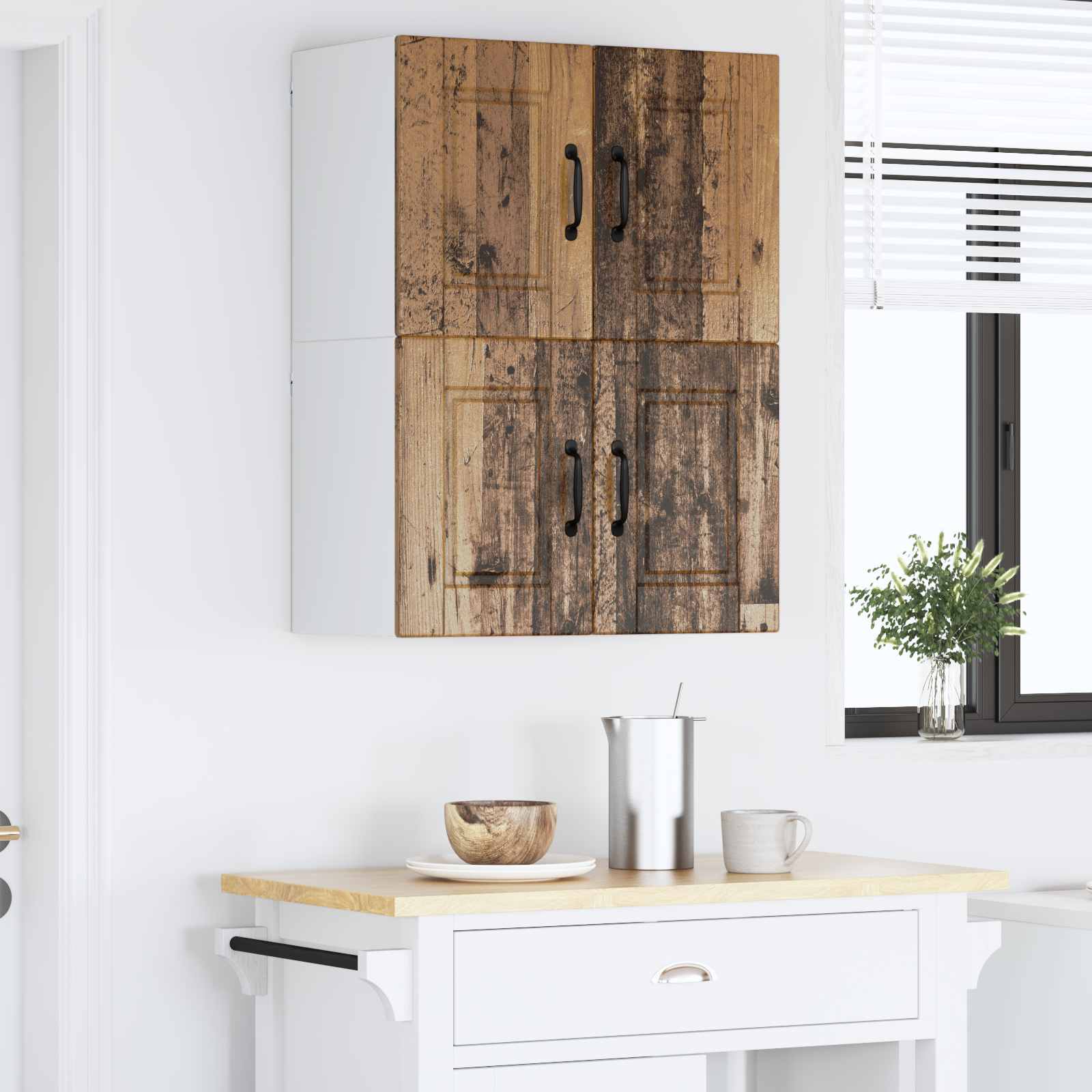 vidaXL Szafka ścienna PORTO 2 pcs Stare drewno 60 x 31 x 40 cm