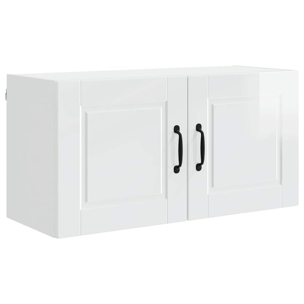 vidaXL Szafka ścienna PORTO Wysoki połysk biały 80 x 31 x 40 cm