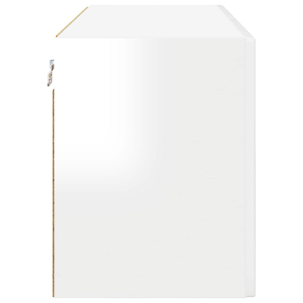 vidaXL Szafka ścienna PORTO Wysoki połysk biały 80 x 31 x 40 cm