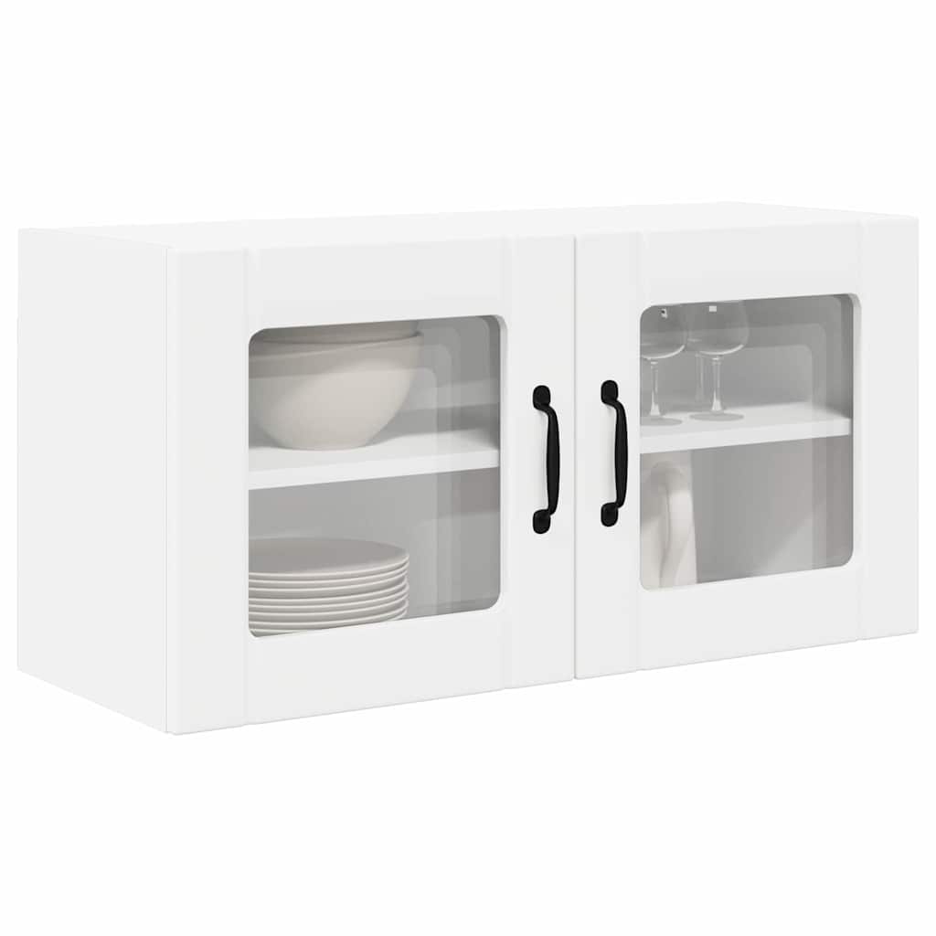 vidaXL Szafka szklana na ścianę PORTO Biały 80 x 31 x 40 cm