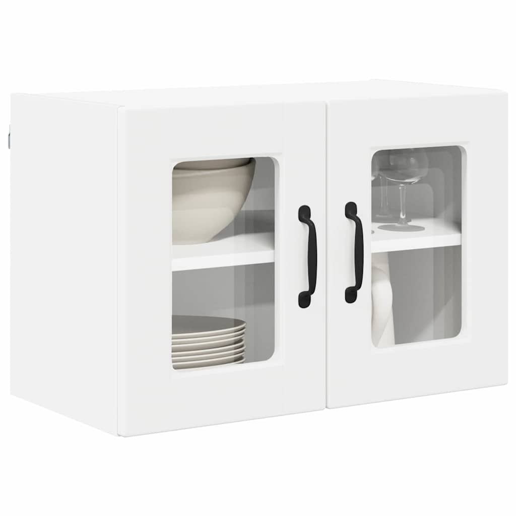 vidaXL Szafka szklana na ścianę PORTO Biały 60 x 31 x 40 cm