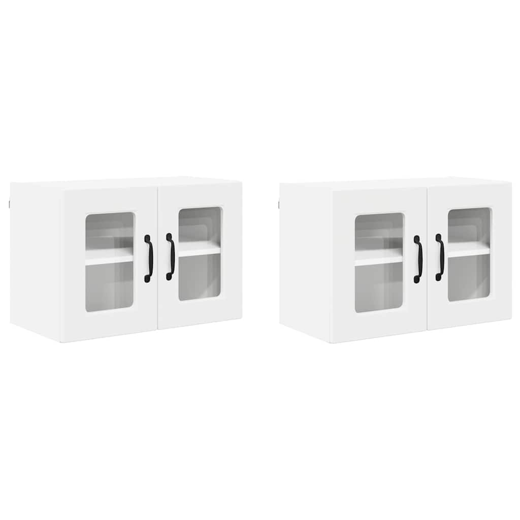 vidaXL Szafka szklana na ścianę PORTO 2 pcs Biały 60 x 31 x 40 cm