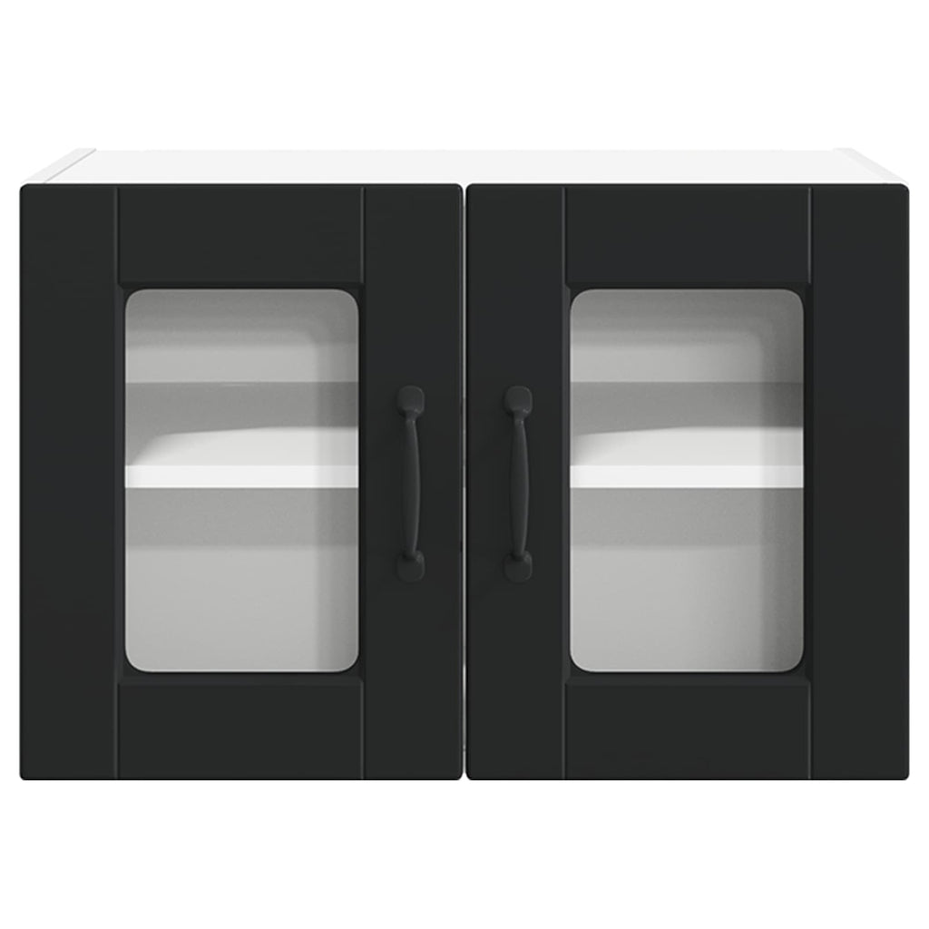vidaXL Szafka szklana na ścianę PORTO 2 pcs Czarny 60 x 31 x 40 cm