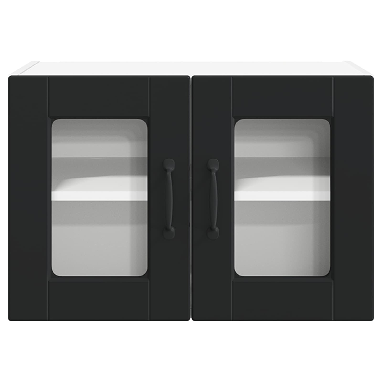 vidaXL Szafka szklana na ścianę PORTO 2 pcs Czarny 60 x 31 x 40 cm