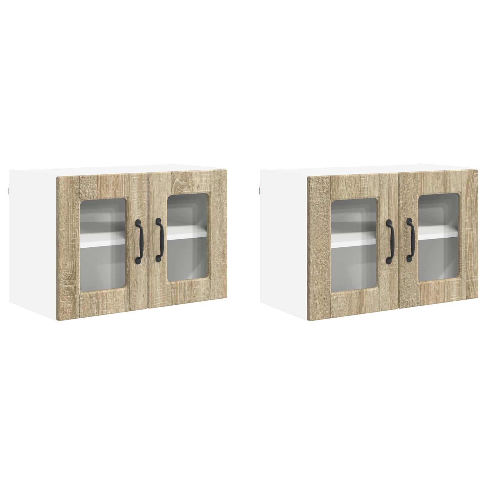 vidaXL Szafka szklana na ścianę PORTO 2 pcs Dąb Sonoma 60 x 31 x 40 cm