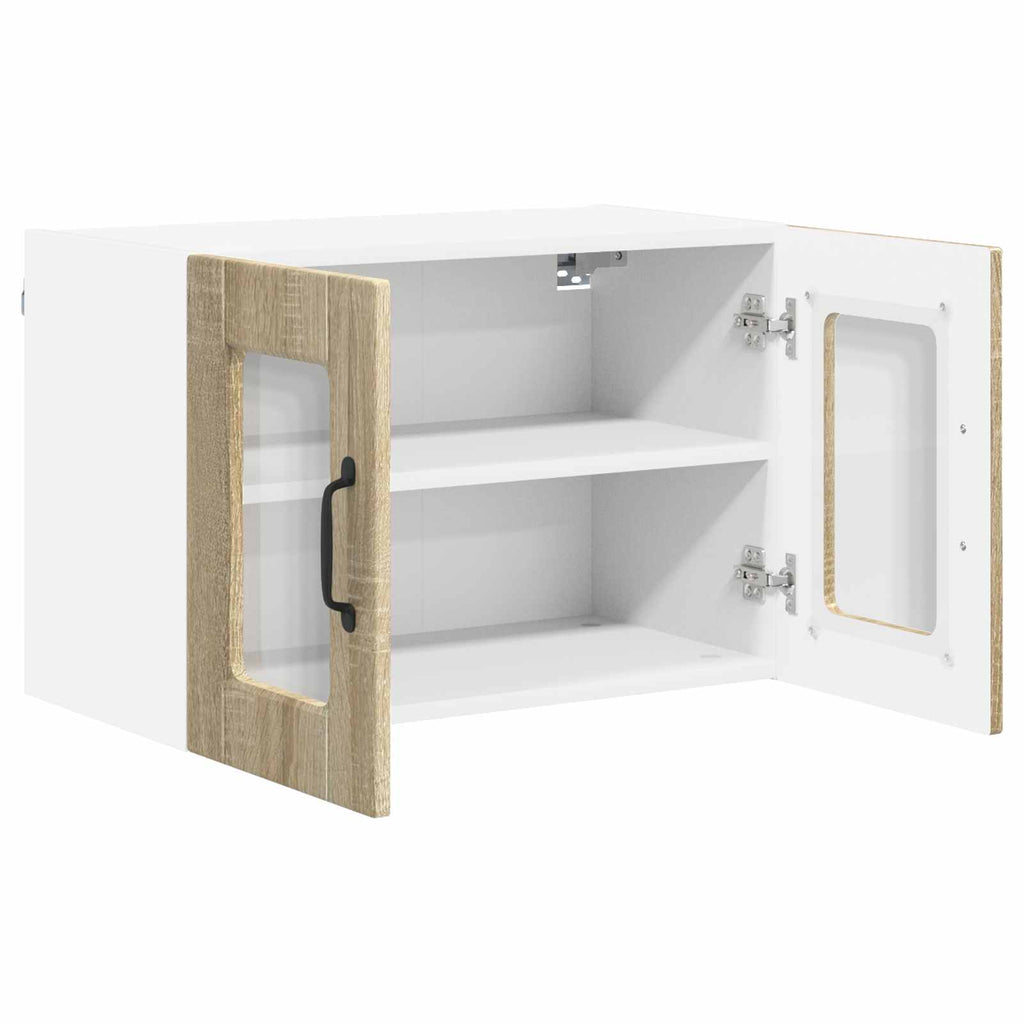 vidaXL Szafka szklana na ścianę PORTO 2 pcs Dąb Sonoma 60 x 31 x 40 cm