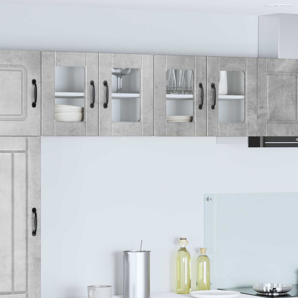 vidaXL Szafka szklana na ścianę PORTO 2 pcs Betonowy szary