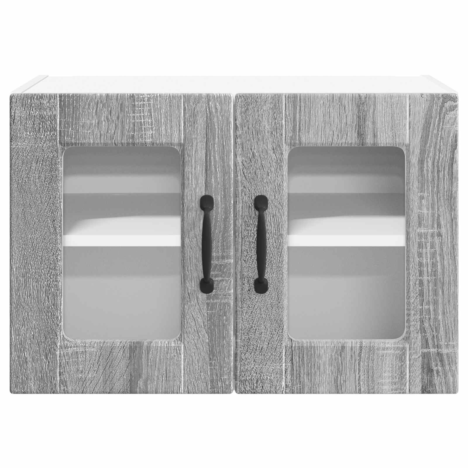 vidaXL Szafka szklana na ścianę PORTO 2 pcs Szary Sonoma