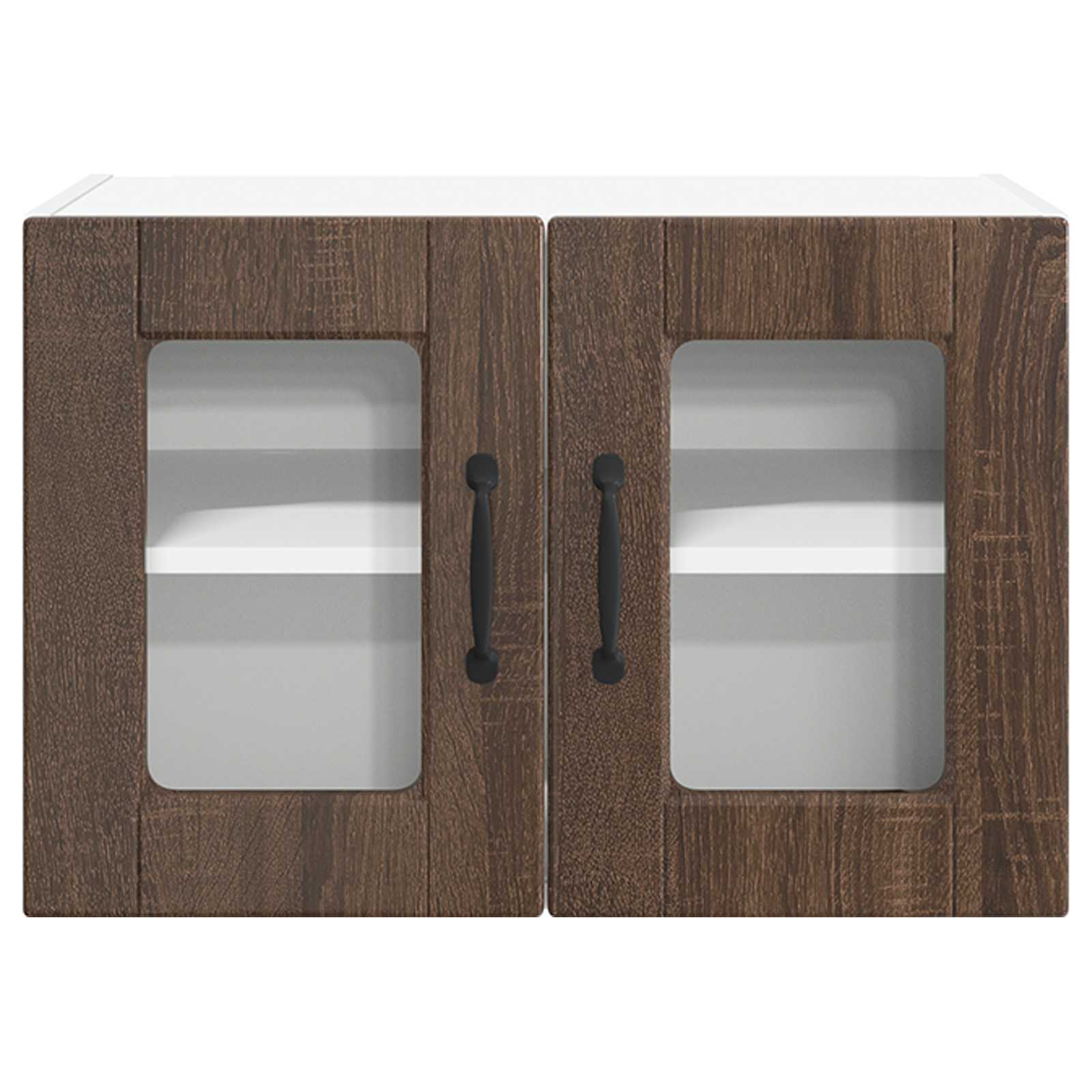 vidaXL Szafka szklana na ścianę PORTO 2 pcs Brązowy dąb