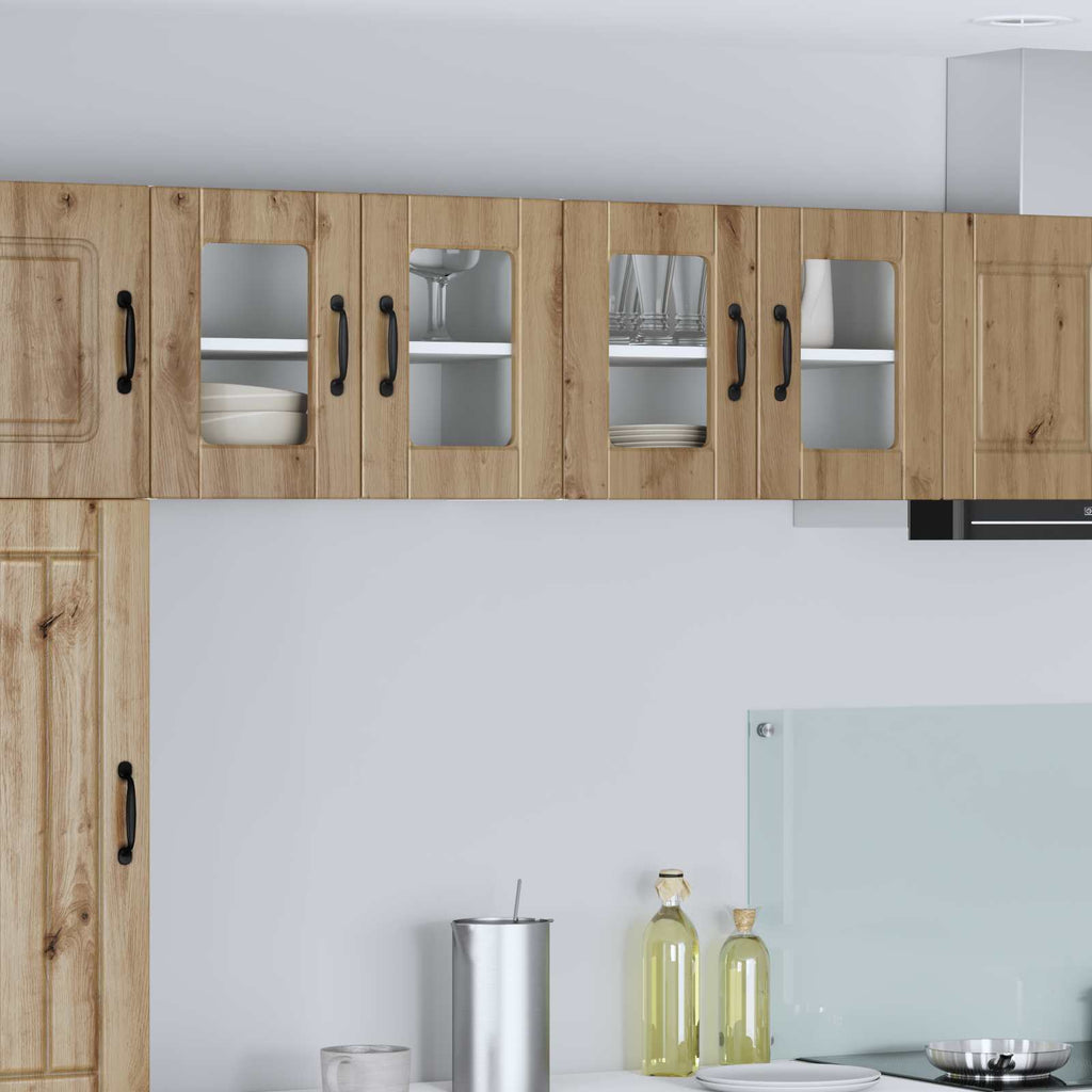 vidaXL Szafka szklana na ścianę PORTO 2 pcs Dąb rzemieślniczy