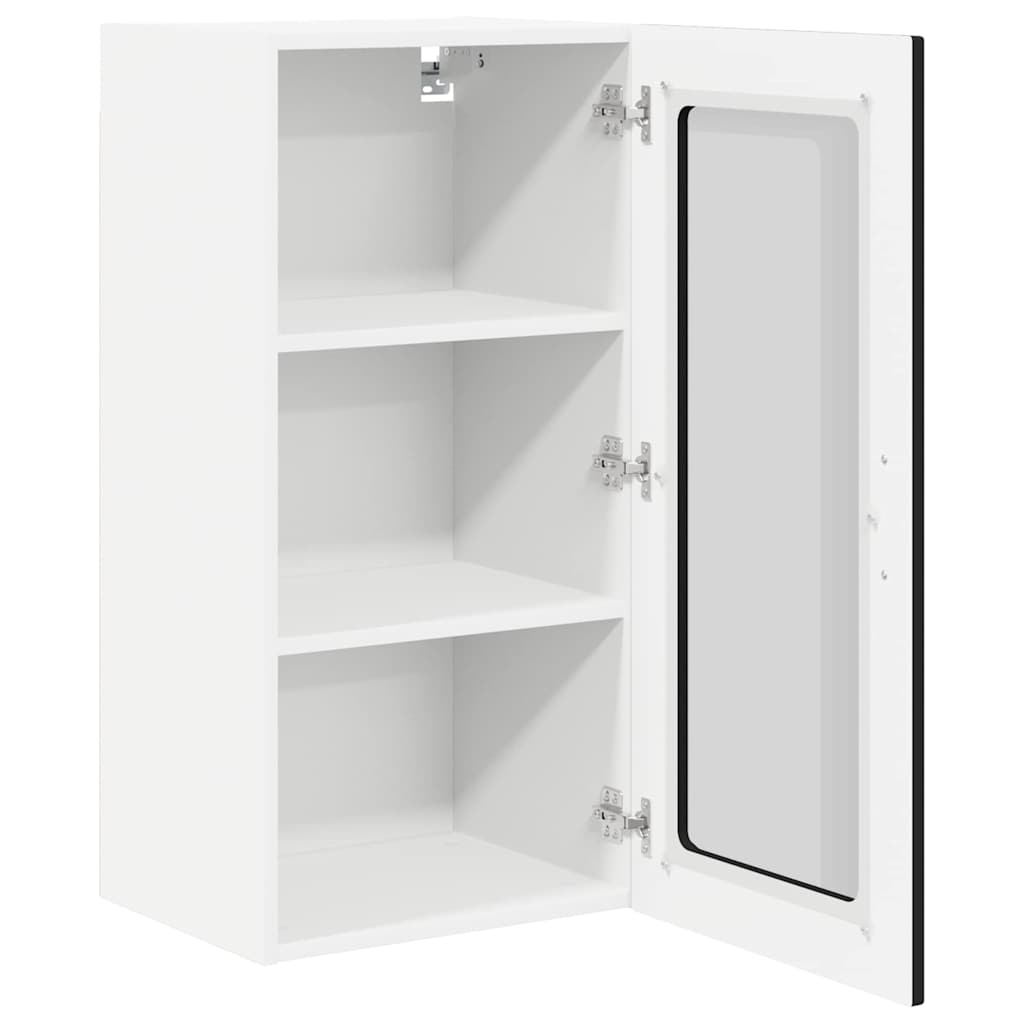 vidaXL Szafka szklana na ścianę PORTO 2 pcs Czarny 40 x 31 x 80 cm
