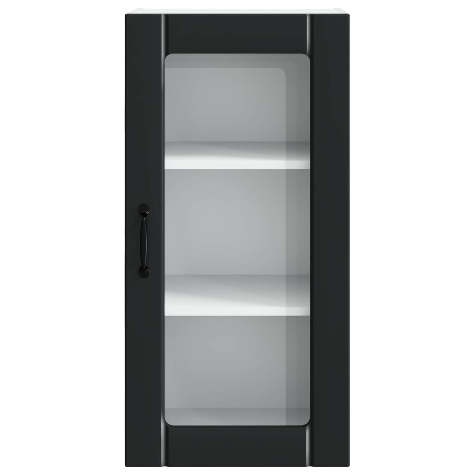 vidaXL Szafka szklana na ścianę PORTO 2 pcs Czarny 40 x 31 x 80 cm
