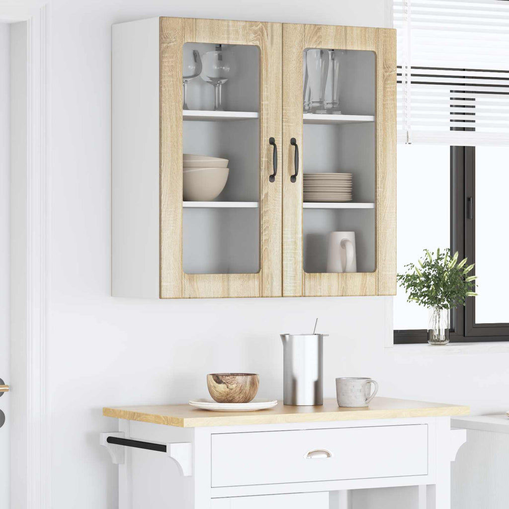 vidaXL Szafka szklana na ścianę PORTO 2 pcs Dąb Sonoma 40 x 31 x 80 cm