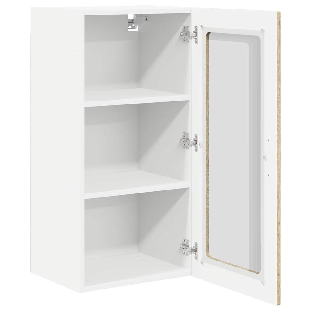 vidaXL Szafka szklana na ścianę PORTO 2 pcs Dąb Sonoma 40 x 31 x 80 cm