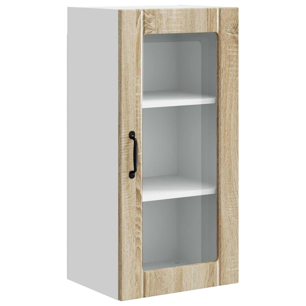 vidaXL Szafka szklana na ścianę PORTO 2 pcs Dąb Sonoma 40 x 31 x 80 cm