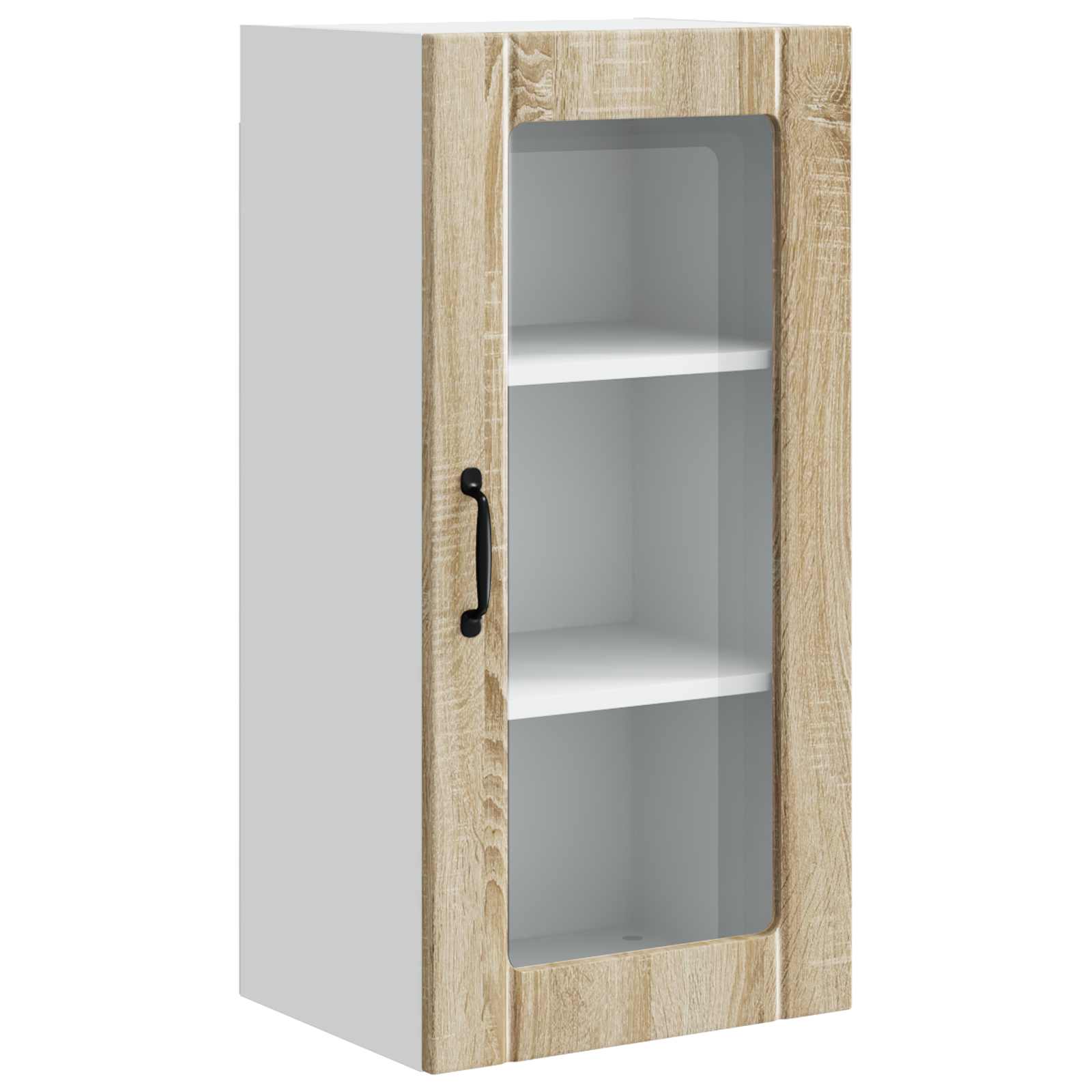 vidaXL Szafka szklana na ścianę PORTO 2 pcs Dąb Sonoma 40 x 31 x 80 cm
