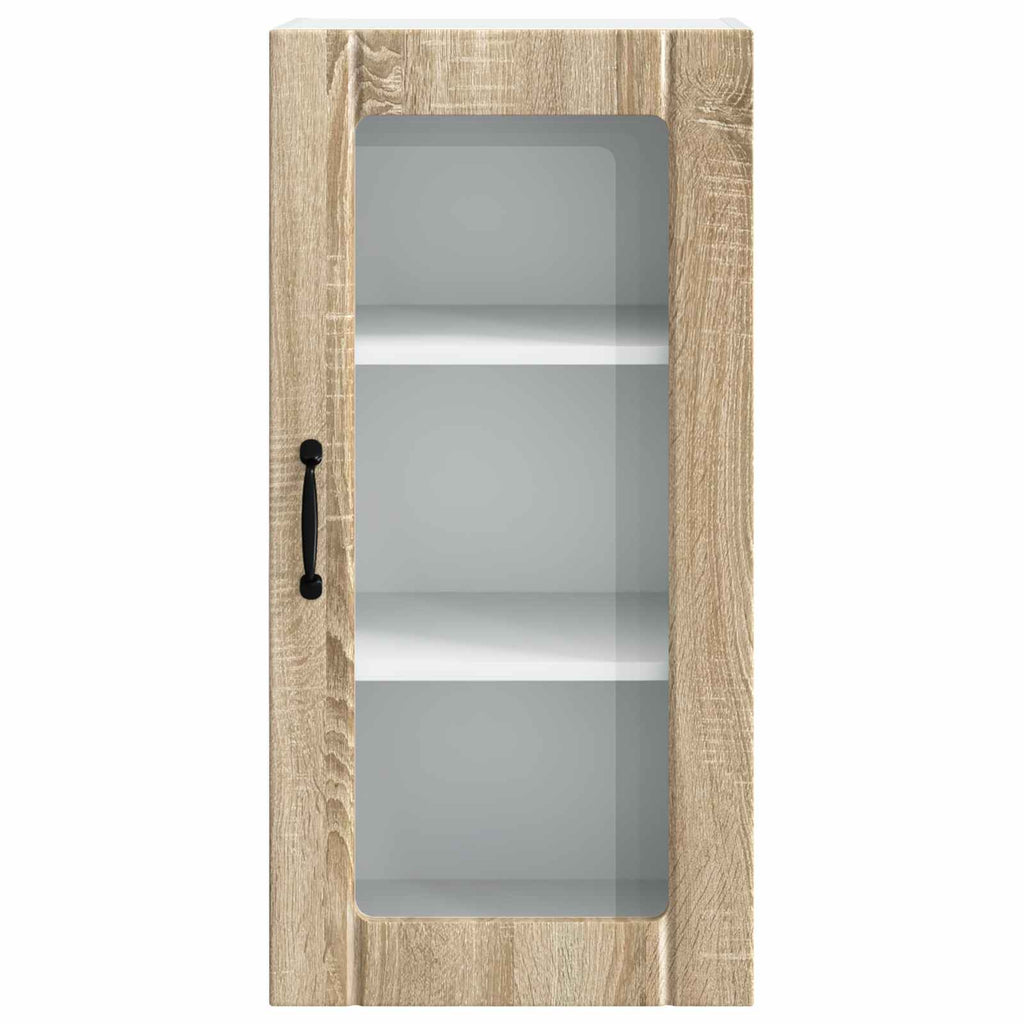 vidaXL Szafka szklana na ścianę PORTO 2 pcs Dąb Sonoma 40 x 31 x 80 cm