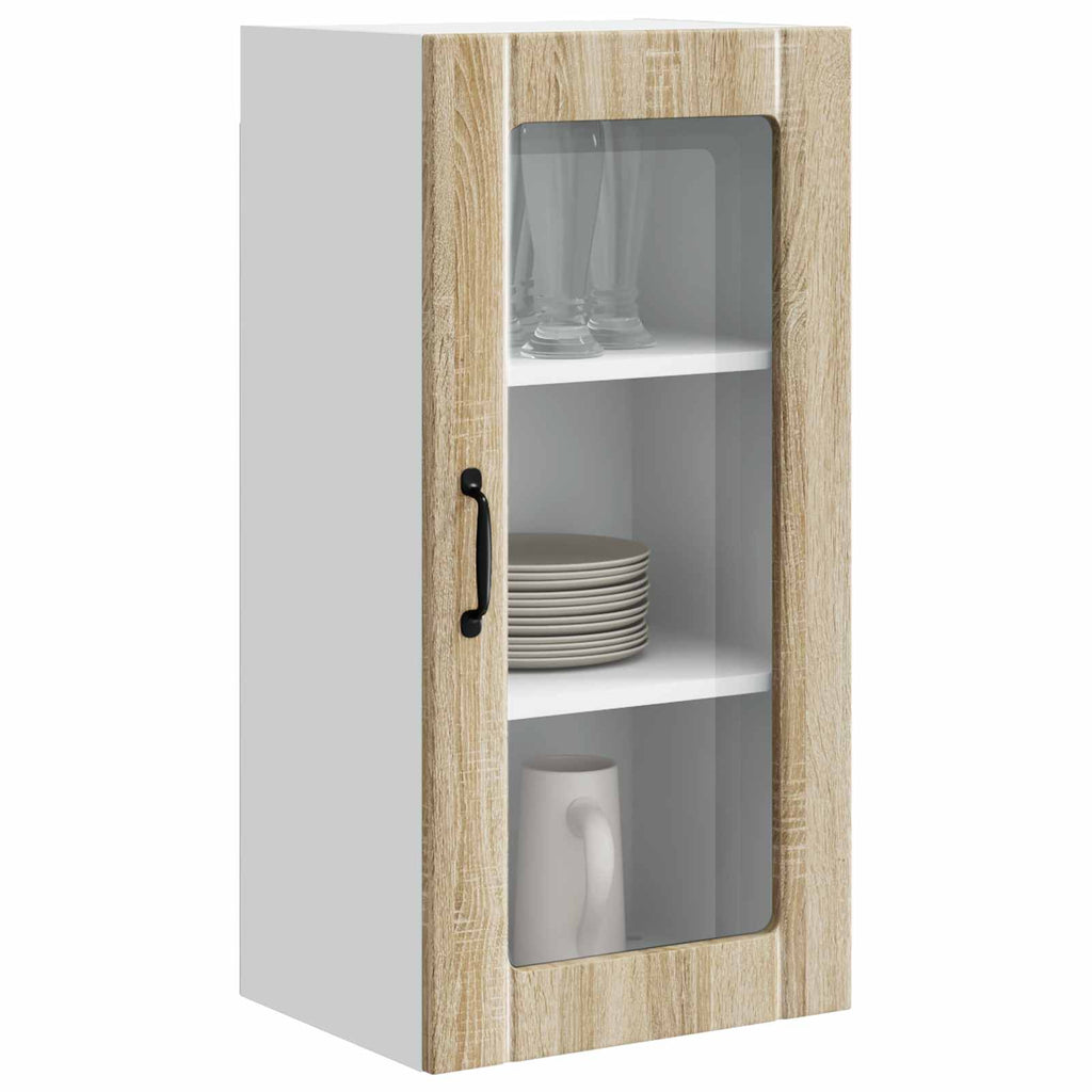 vidaXL Szafka szklana na ścianę PORTO 2 pcs Dąb Sonoma 40 x 31 x 80 cm
