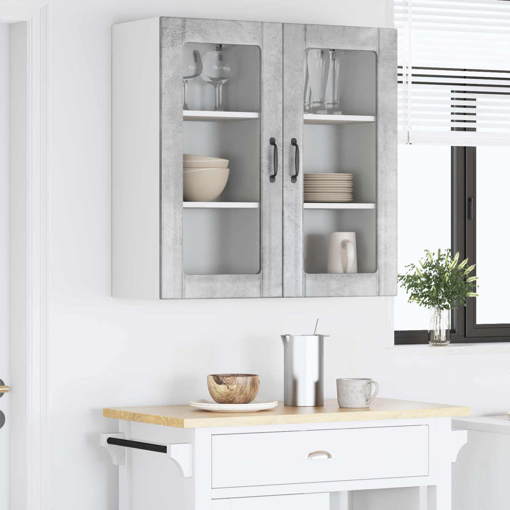 vidaXL Szafka szklana na ścianę PORTO 2 pcs Betonowy szary