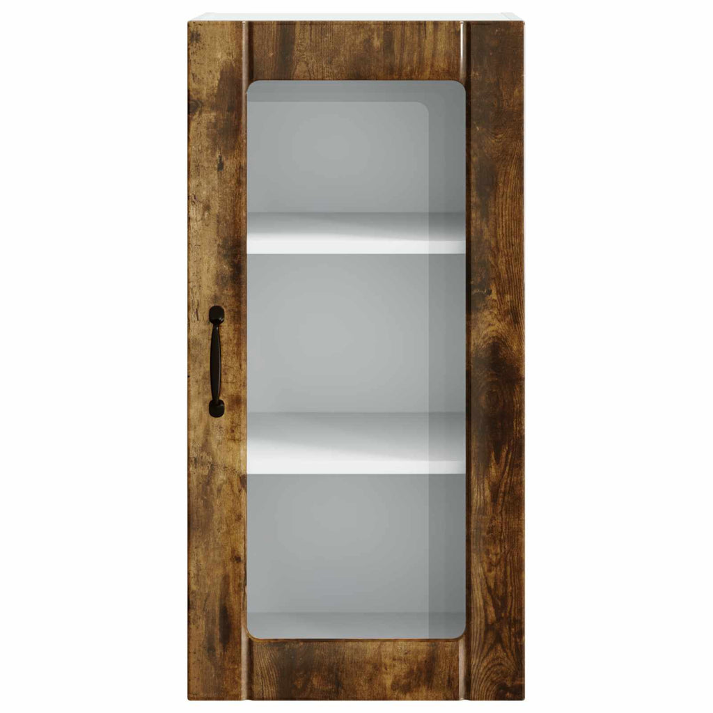 vidaXL Szafka szklana na ścianę PORTO Dąb wędzony 40 x 31 x 80 cm