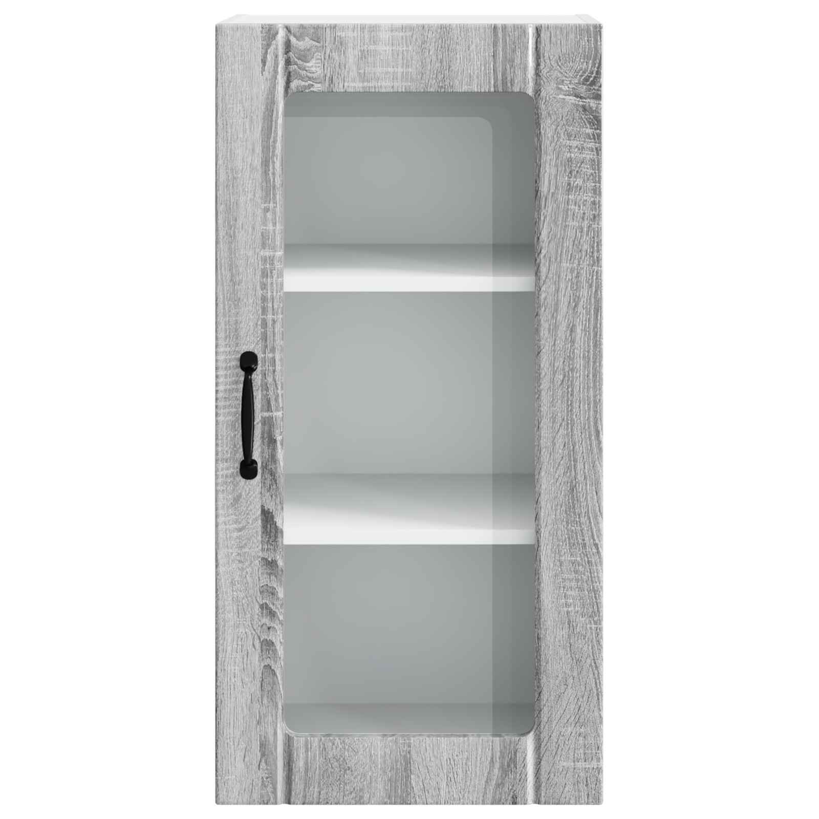vidaXL Szafka szklana na ścianę PORTO 2 pcs Szary Sonoma