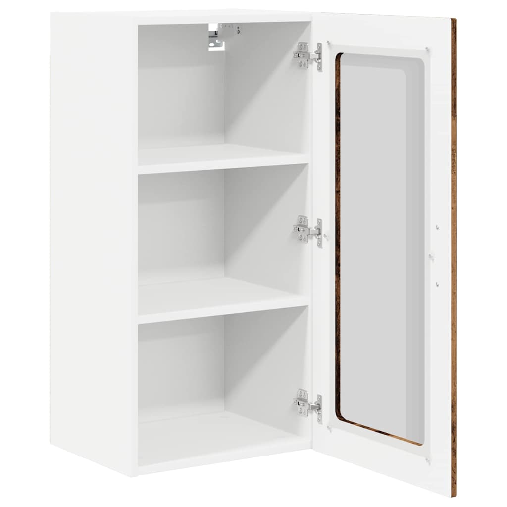 vidaXL Szafka szklana na ścianę PORTO 2 pcs Stare drewno