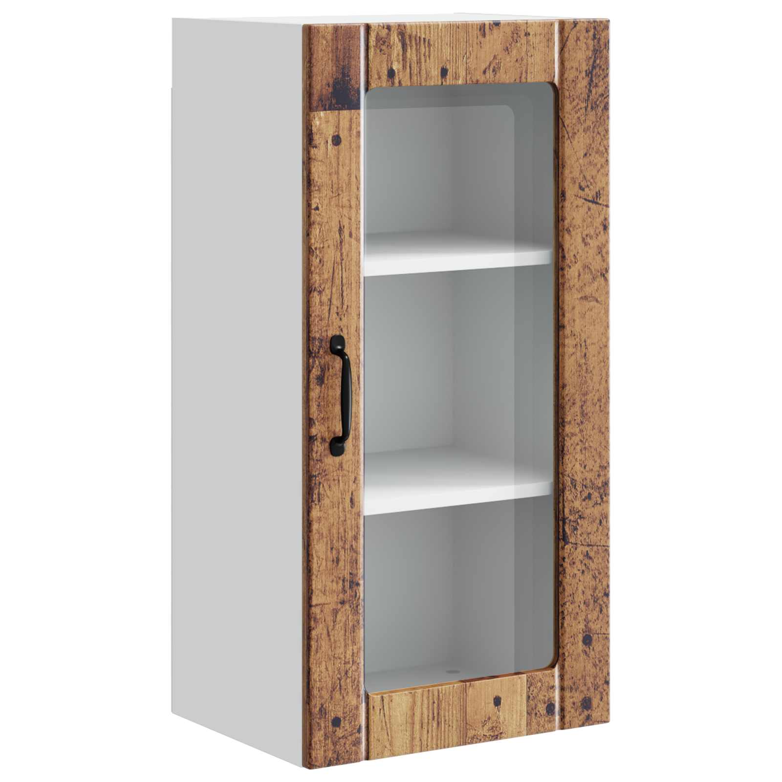 vidaXL Szafka szklana na ścianę PORTO 2 pcs Stare drewno
