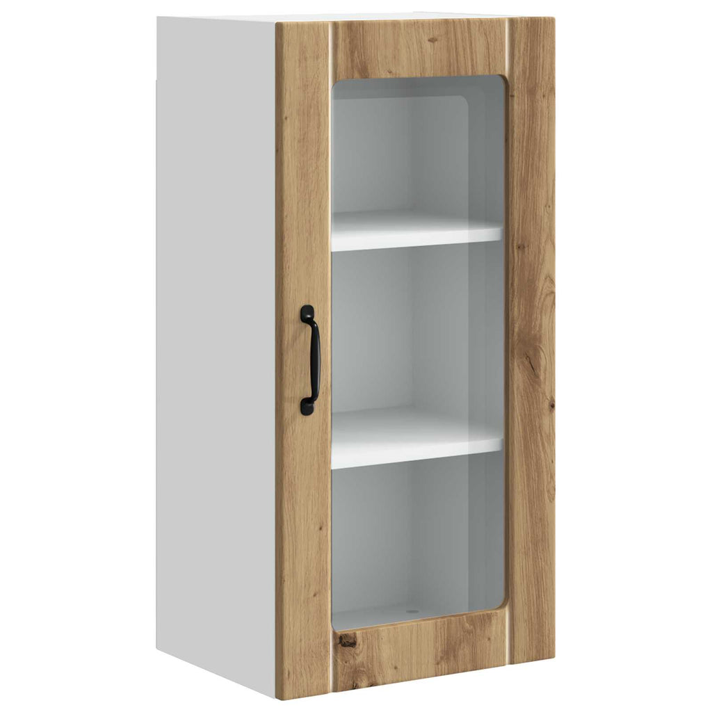 vidaXL Szafka szklana na ścianę PORTO 2 pcs Dąb rzemieślniczy