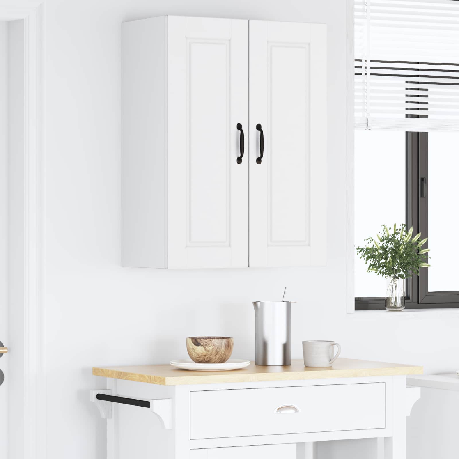 vidaXL Szafka ścienna PORTO 2 pcs Biały 30 x 31 x 80 cm