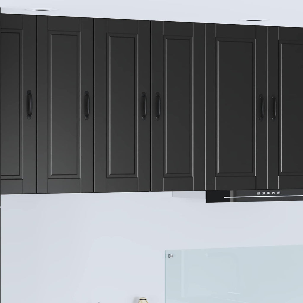vidaXL Szafka ścienna PORTO 2 pcs Czarny 30 x 31 x 80 cm