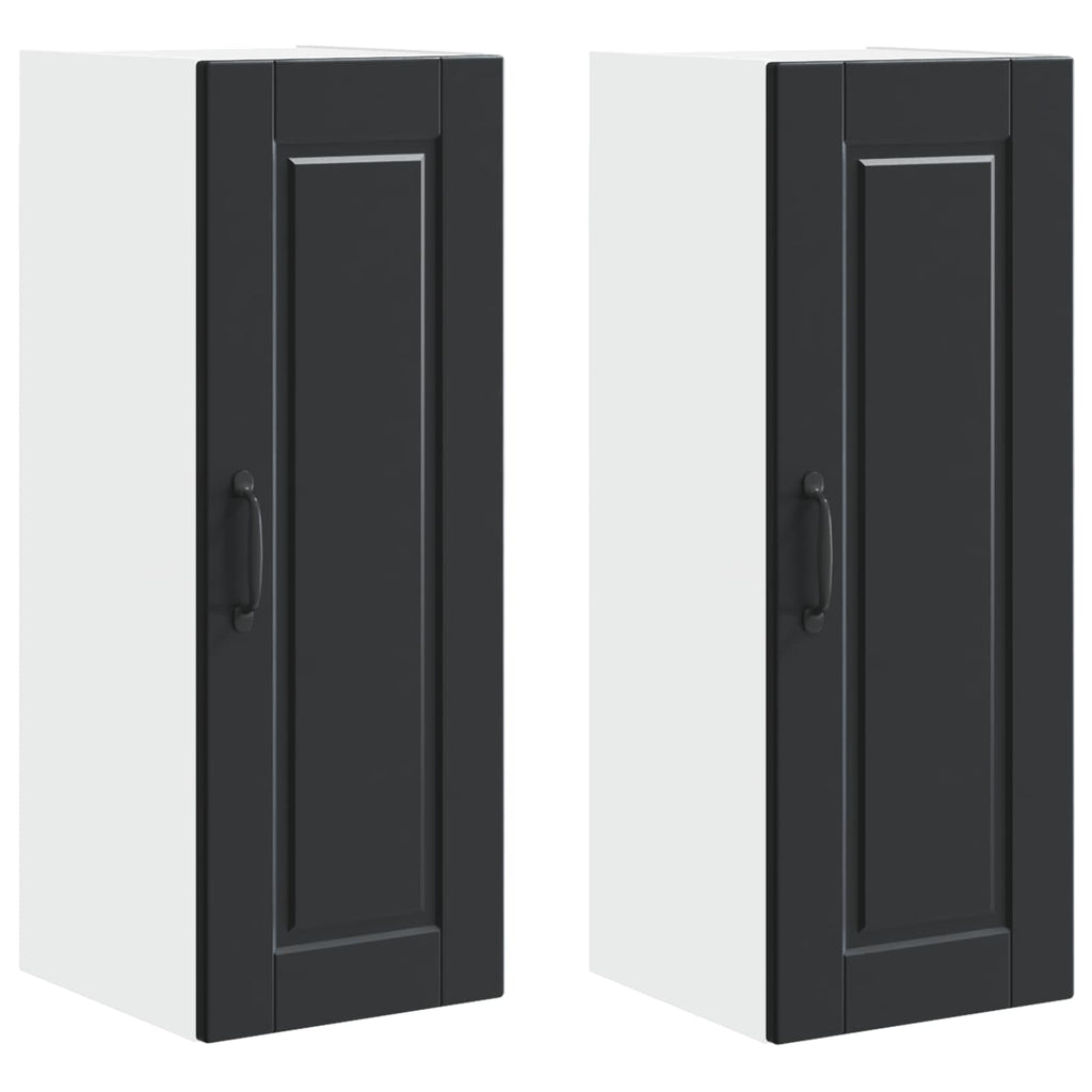 vidaXL Szafka ścienna PORTO 2 pcs Czarny 30 x 31 x 80 cm