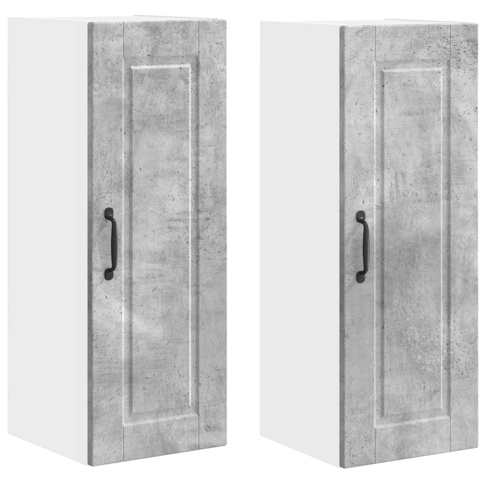 vidaXL Szafka ścienna PORTO 2 pcs Betonowy szary 30 x 31 x 80 cm