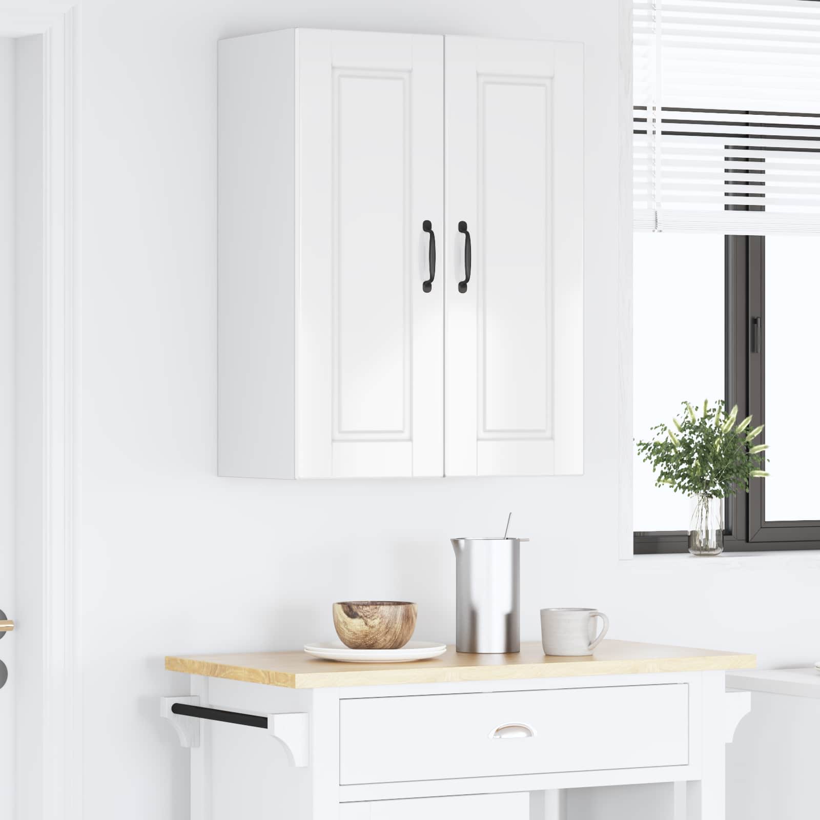 vidaXL Szafka ścienna PORTO 2 pcs Wysoki połysk biały 30 x 31 x 80 cm