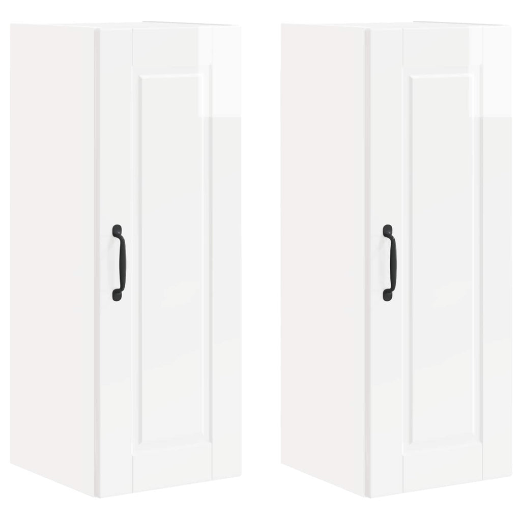 vidaXL Szafka ścienna PORTO 2 pcs Wysoki połysk biały 30 x 31 x 80 cm
