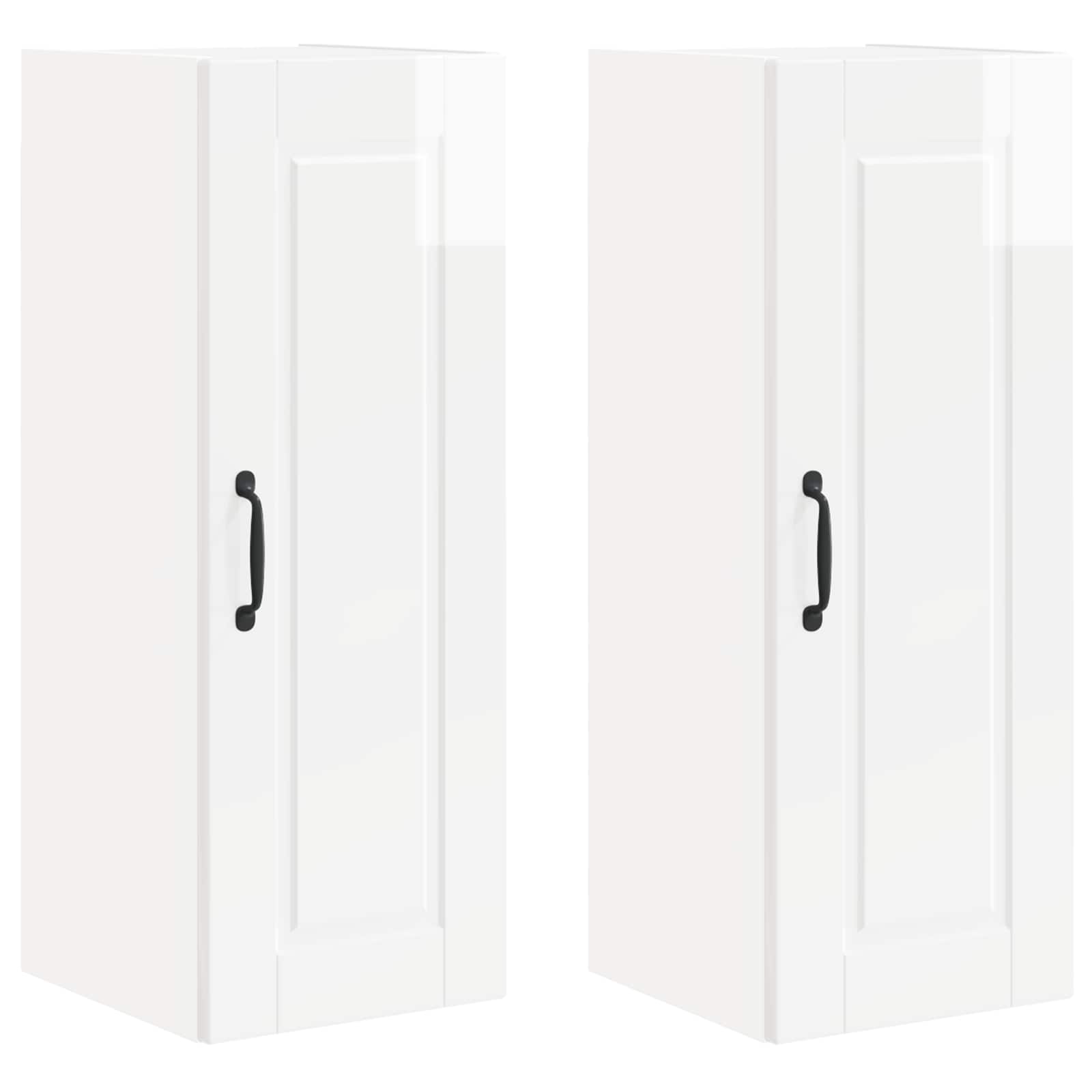 vidaXL Szafka ścienna PORTO 2 pcs Wysoki połysk biały 30 x 31 x 80 cm