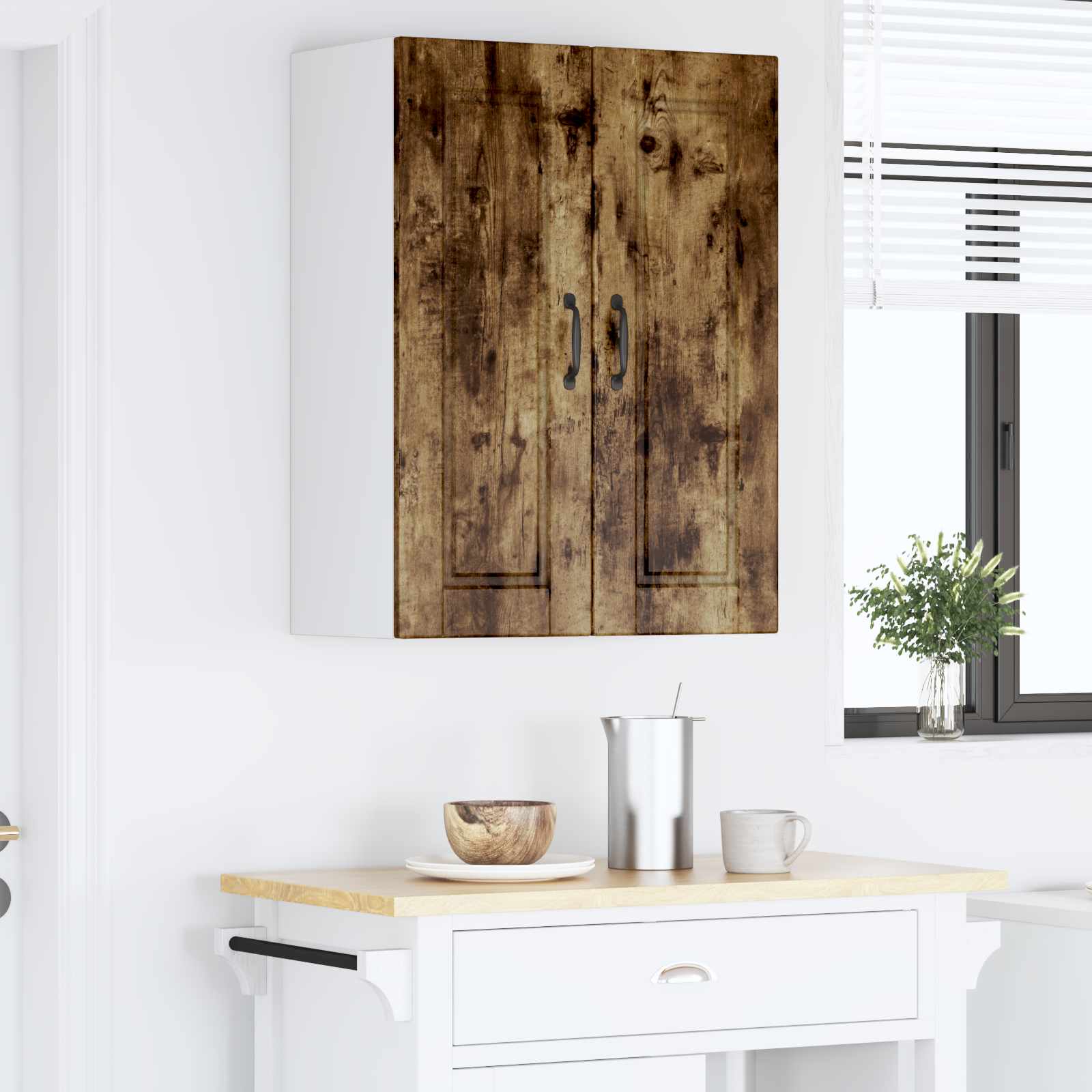 vidaXL Szafka ścienna PORTO 2 pcs Dąb wędzony 30 x 31 x 80 cm
