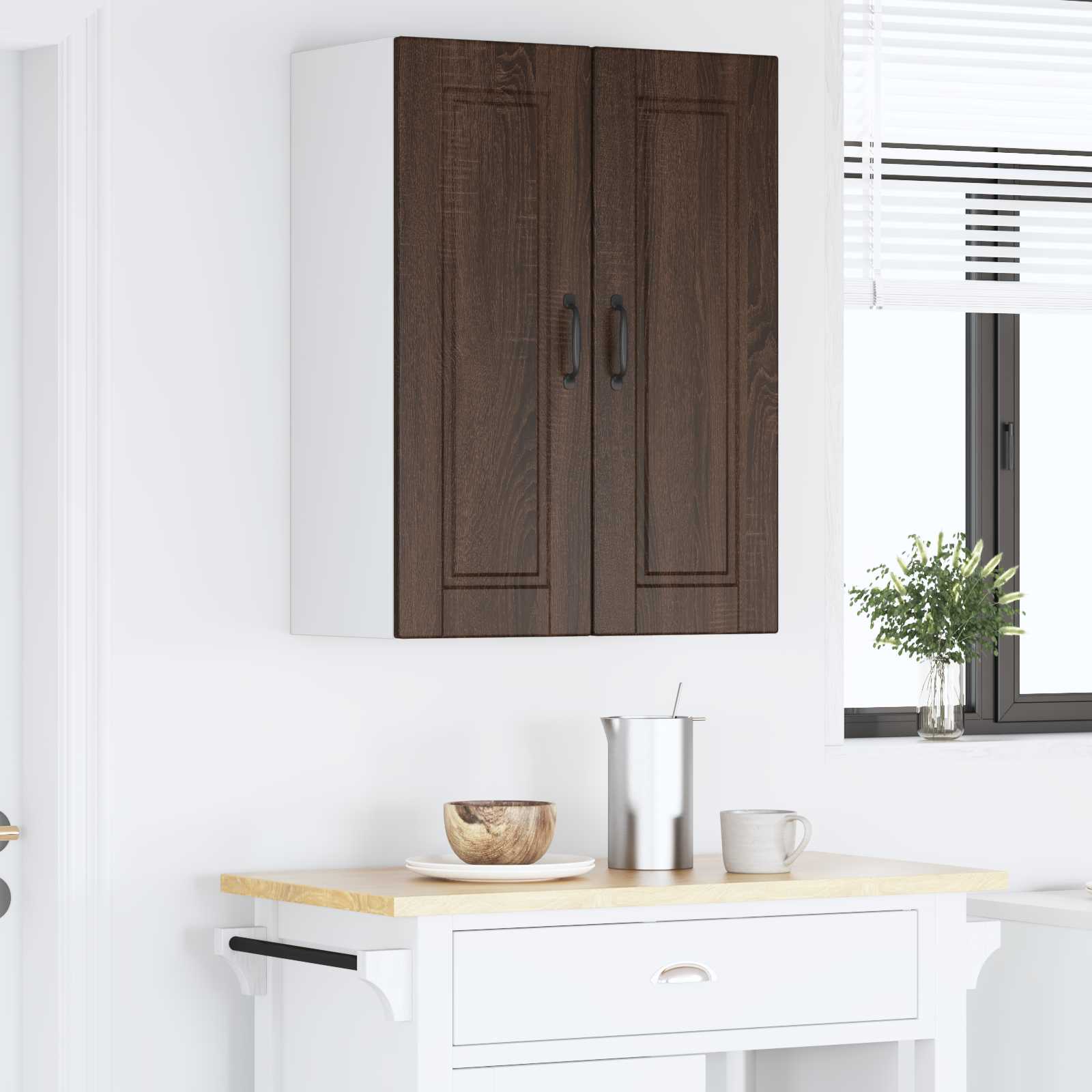 vidaXL Szafka ścienna PORTO 2 pcs Brązowy dąb 30 x 31 x 80 cm