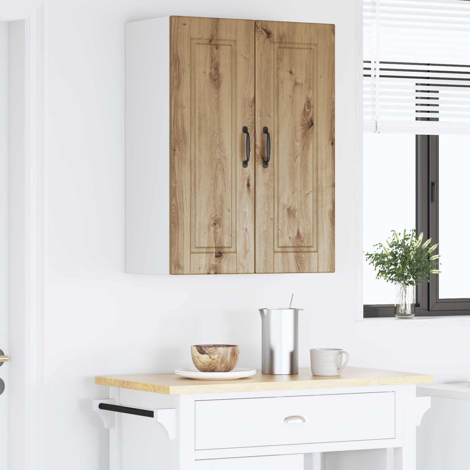 vidaXL Szafka ścienna PORTO 2 pcs Dąb rzemieślniczy 30 x 31 x 80 cm