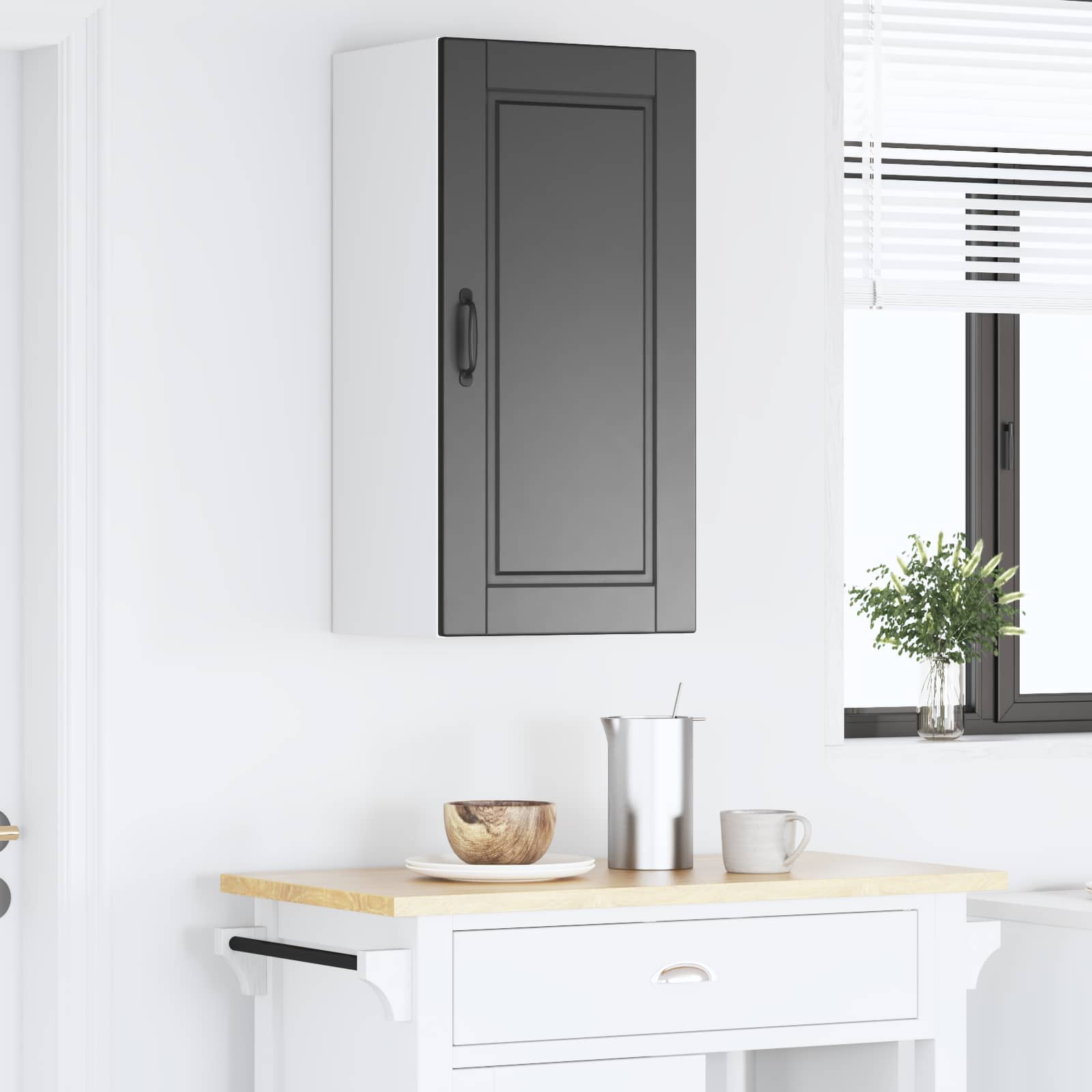 vidaXL Szafka ścienna PORTO Czarny 40 x 31 x 80 cm