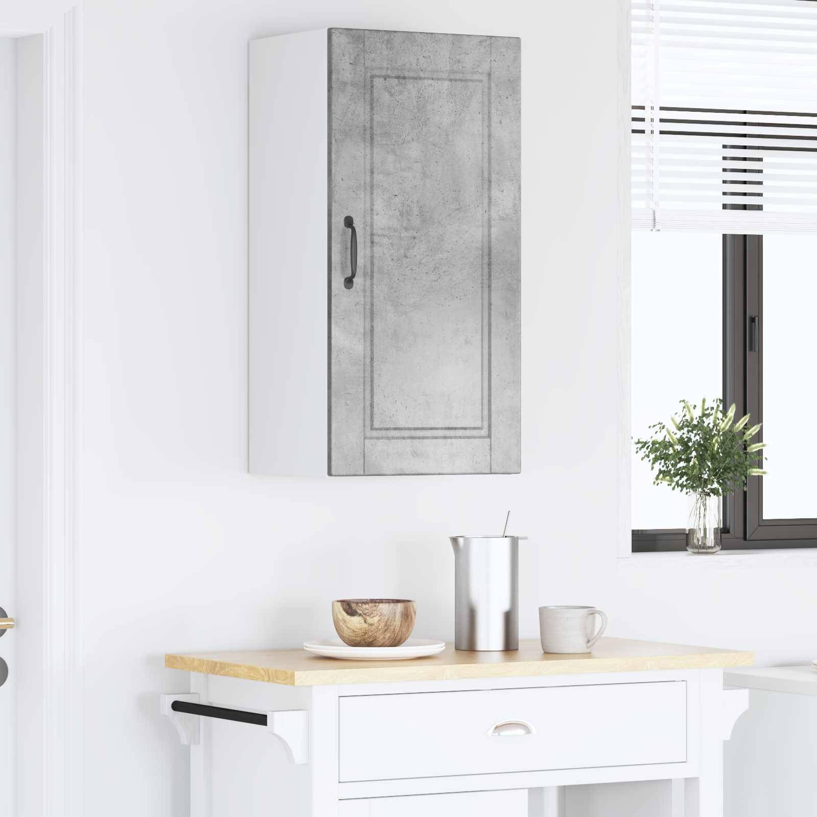 vidaXL Szafka ścienna PORTO Betonowy szary 40 x 31 x 80 cm
