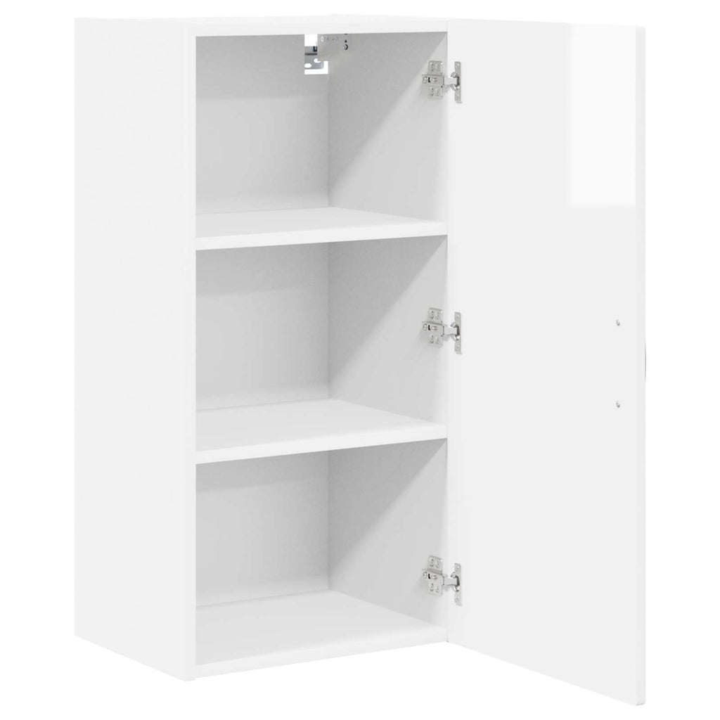 vidaXL Szafka ścienna PORTO Wysoki połysk biały 40 x 31 x 80 cm