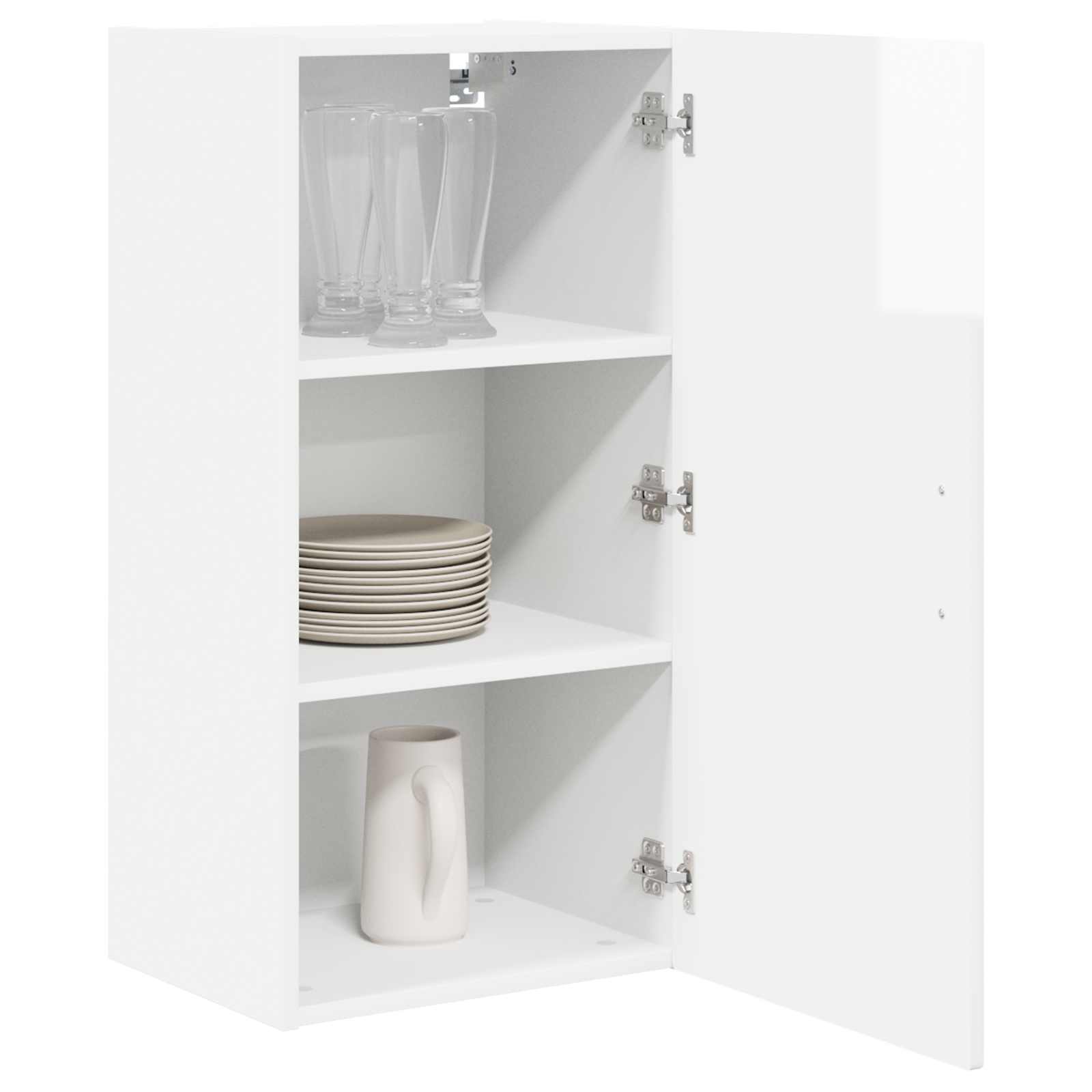 vidaXL Szafka ścienna PORTO Wysoki połysk biały 40 x 31 x 80 cm