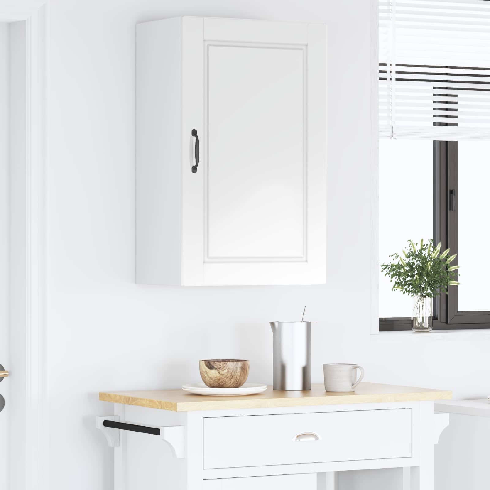 vidaXL Szafka ścienna PORTO Wysoki połysk biały 50 x 31 x 80 cm