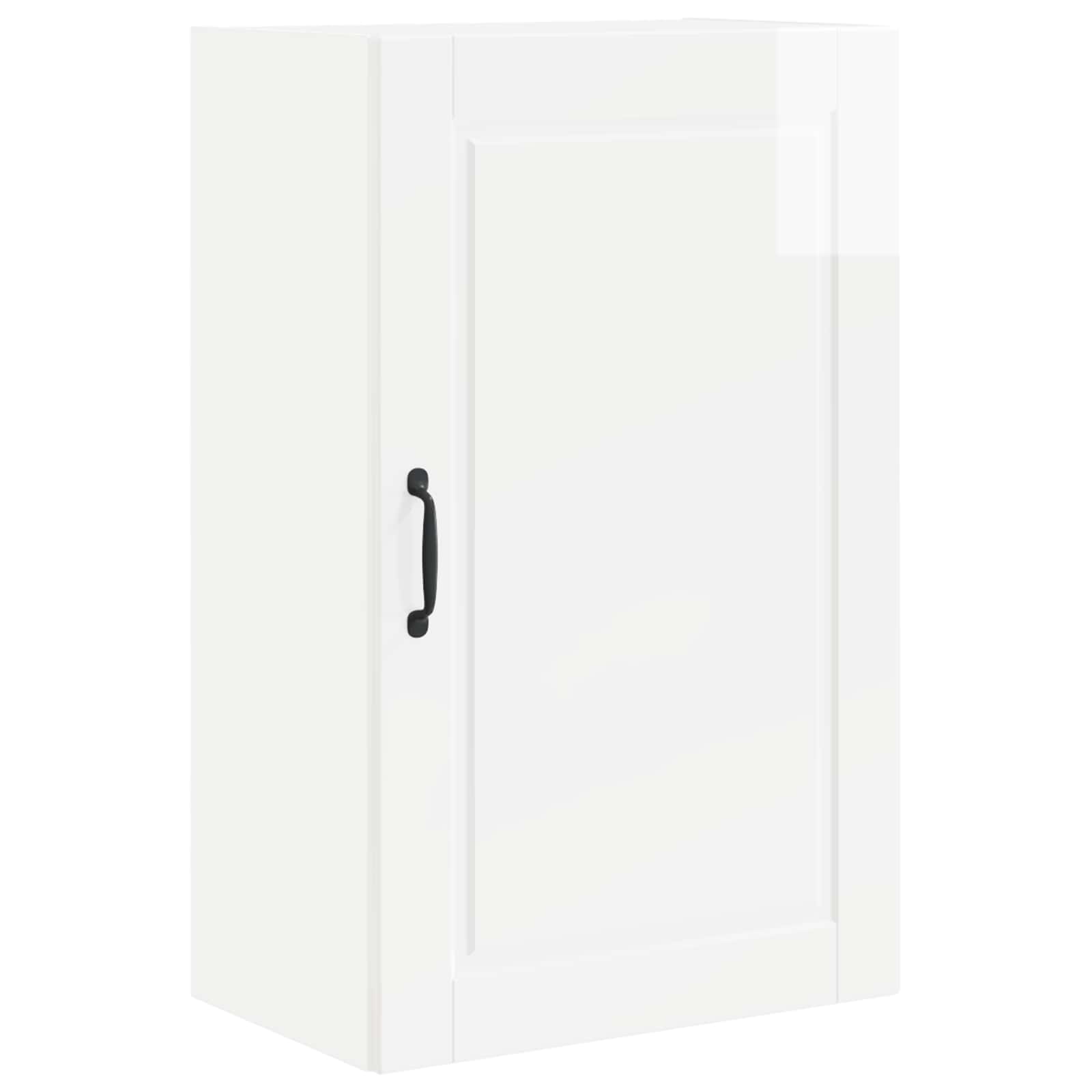 vidaXL Szafka ścienna PORTO Wysoki połysk biały 50 x 31 x 80 cm
